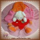 NICOTOY SOS DOUDOU SOURIS BLANCHE PLATE ROUGE ROSE ORANGE 