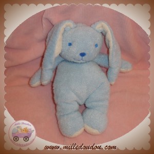 LGRI SOS DOUDOU PELUCHE LAPIN BLEU ECRU GRANDE OREILLES