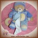 DOUDOU ET COMPAGNIE OURS BEIGE LEO BLEU MOUCHOIR LUNE SOS