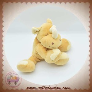 NOUKIE'S DOUDOU RHINOCEROS KIRAFU MARRON BEIGE 20 CM SOS