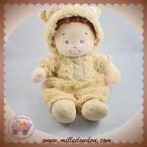 NICOTOY SOS DOUDOU POUPEE GARCON HABIT OURS BEIGE CREME