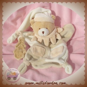 DOUDOU ET COMPAGNIE OURS MARIONNETTE ZOE FEUILLE ECRU BEIGE