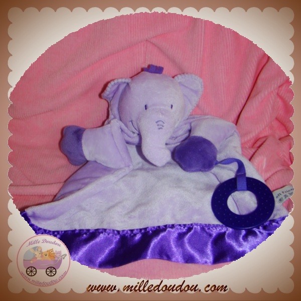 Doudou éléphant violet