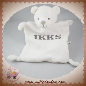 IKKS DOUDOU PELUCHE OURS PLAT BLANC TOUT DOUX