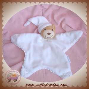 KALOO SOS DOUDOU PELUCHE OURS PLAT ETOILE BLANC