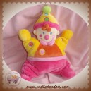 NICOTOY DOUDOU CLOWN LUTIN NEZ ROSE PLAT REMBOURRE COUSSIN KIABI SOS