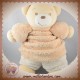 KALOO DOUDOU OURS BEIGE PLUME SHORT BLANC LINVOSGES SOS