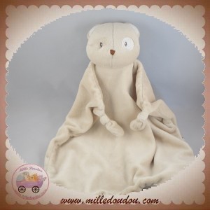KIMBALOO DOUDOU OURS PLAT BEIGE TAUPE COCARD BLANC SOS