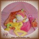 MOTS D'ENFANTS DOUDOU POUPEE FILLE PLATE ROSE ORANGE DENTITION 