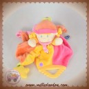 MOTS D'ENFANTS DOUDOU POUPEE FILLE PLATE ROSE ORANGE DENTITION 