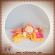 MOTS D'ENFANTS DOUDOU POUPEE FILLE PLATE ROSE ORANGE DENTITION 