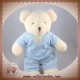 NICOTOY DOUDOU PELUCHE OURS ECRU HABIT BLEU ETOILE