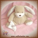 OKAIDI OBAIBI SOS DOUDOU LAPIN BEIGE MOUCHOIR BLANC