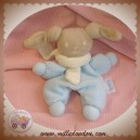 COROLLE DOUDOU LAPIN PATACHOU BLEU BEIGE PETIT HOCHET SOS