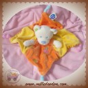 MOTS D'ENFANTS DOUDOU OURS PLAT ORANGE JAUNE SOS