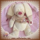 NICOTOY SOS DOUDOU LAPIN ECRU BASTIEN VESTE BEIGE BOUT BORDEAUX