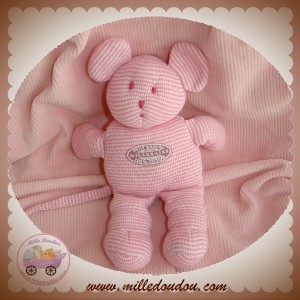 PETIT BATEAU DOUDOU PELUCHE SOURIS RAYE ROSE MILLERAIES