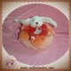 DOUDOU ET COMPAGNIE LAPIN FLEUR POUF ORANGE SAUMON 1482 