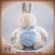 KLORANE SOS DOUDOU LAPIN BEIGE BOULE BLANC BLEU