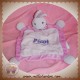 PICOT DOUDOU LAPIN PLAT ROSE COL BLANC SOS