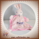 PICOT DOUDOU LAPIN PLAT ROSE COL BLANC SOS