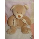 NICOTOY DOUDOU PELUCHE OURS BEIGE ECHARPE IDEM C&A