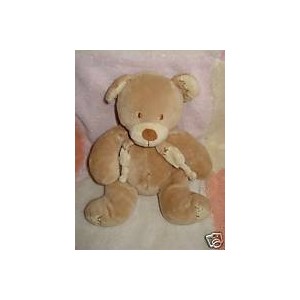 NICOTOY DOUDOU PELUCHE OURS BEIGE ECHARPE IDEM C&A