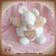 KALOO SOS DOUDOU SOURIS ECRU BLANC FEUILLE CHOCOLAT