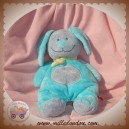 TEX DOUDOU LAPIN BLEU TURQUOISE GRIS ECHARPE SOS