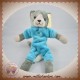 ANIMA SOS DOUDOU CHAT GRIS PLAT BLEU TURQUOISE ANIMADOO