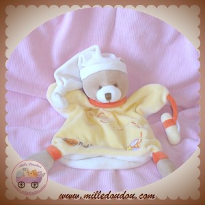 BABYNAT BABY NAT DOUDOU OURS MARIONNETTE JAUNE MIEL JULES