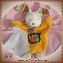 BABYNAT BABY NAT SOS DOUDOU LAPIN MARIONNETTE ORANGE MOUCHOIR BLANC 