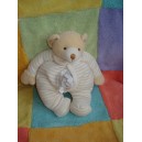 JOLLYBABY SOS DOUDOU OURS BEIGE RAYE MOUCHOIR