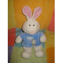 GIPSY SOS DOUDOU LAPIN BLANC PULL BLEU MONGOLFIERE 