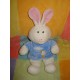 GIPSY DOUDOU PELUCHE LAPIN BLANC PULL BLEU MONGOLFIERE 