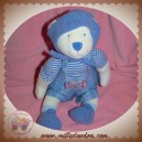 MOULIN ROTY DOUDOU OURS PATACHON ECRU SALOPETTE BLEU 26 cm