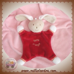 SUCRE D'ORGE SOS DOUDOU LAPIN BEIGE PLAT ROUGE