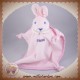 PICOT DOUDOU LAPIN PLAT ROSE COL BLANC NOEUD SOS