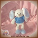 PLUSHIES DOUDOU LAPIN BLANC BLEU HOCHET NICOTOY