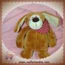 NOUNOURS SOS DOUDOU CHIEN MARRON FOULARD ROUGE