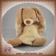 NICOTOY DOUDOU LAPIN PLAT BEIGE MARRON ECRU SOS