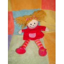 EGMONT TOYS DOUDOU POUPEE MARIONNETTE BLONDE ROUGE ROSE