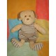 NOUNOURS DOUDOU PELUCHE CHIEN JAUNE SALOPETTE BEIGE