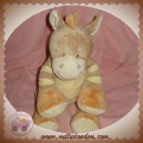 BENGY SOS DOUDOU ZEBRE CHEVAL BEIGE ECRU JAUNE ORANGE 28 cm