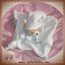 DOUDOU ET COMPAGNIE OURS CORPS PLAT BLANC COL BLEU BONNET SOS