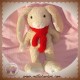 TCF SOS DOUDOU LAPIN BOUCLETTE ECRU ECHARPE ROUGE TOUT COMPTE FAIT