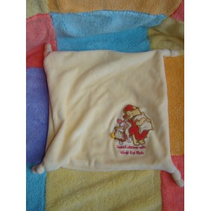 DISNEY SOS DOUDOU OURS WINNIE L'OURSON OREILLER PLAT JAUNE PORCINET