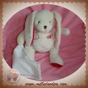 BABYNAT BABY NAT DOUDOU LAPIN BLANC MOUCHOIR ROSE ROUGE SOS