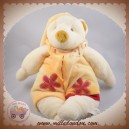 BABYNAT BABY NAT DOUDOU OURS ECRU FRIPON SALOPETTE JAUNE FLEUR 