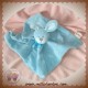 BENGY DOUDOU PELUCHE LAPIN PLAT BLEU ECHARPE